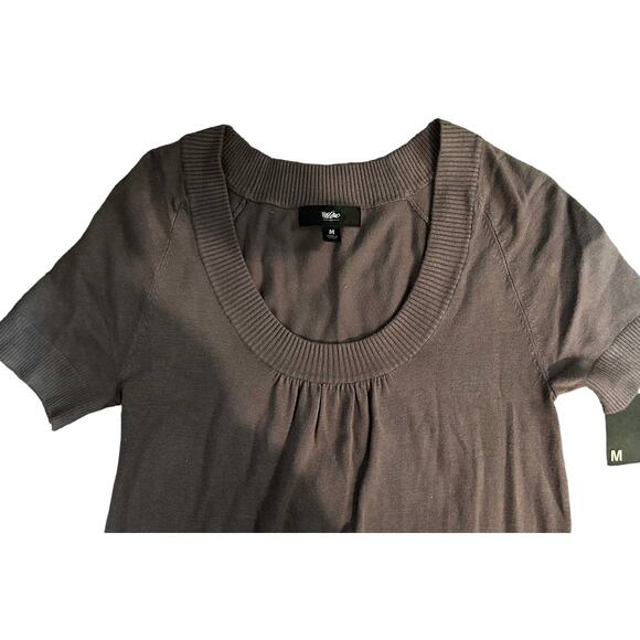 Mossimo Brown Scoop Neck Short Sleeve Sweater Dress Womens Size M NWT - Picture 2 of 8